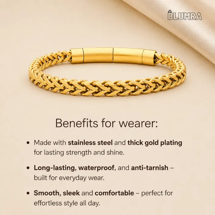 Premium Gold-Plated Cuban Link Bracelet | Blumra