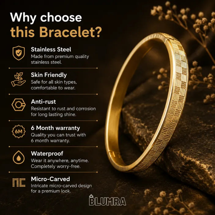 Zig Zag Line Bracelet For Men | Blumra