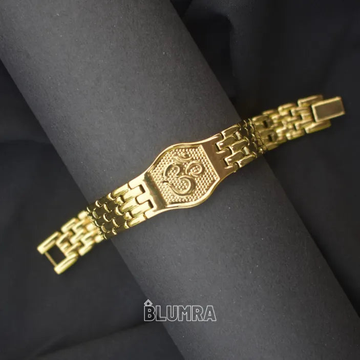 Premium Om Gold Bracelet For Men