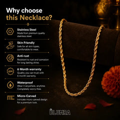 Gold Plated Rope Chain For Men | Blumra