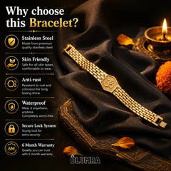 Premium Om Gold Bracelet For Men | Blumra