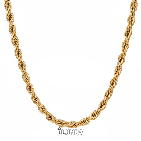 Gold Plated Rope Chain For Men (21.5 Inch)