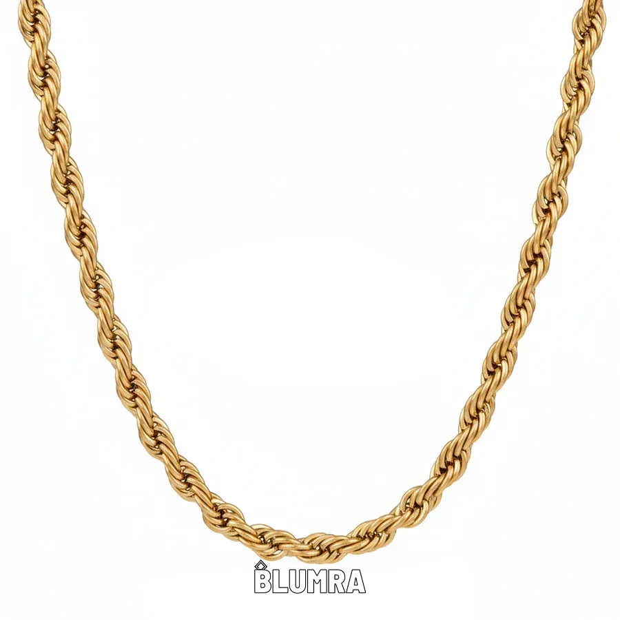 Gold Plated Rope Chain For Men (21.5 Inch)