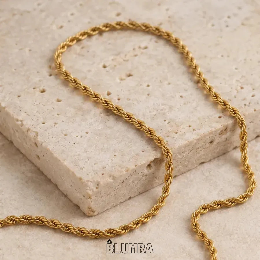 Gold Plated Rope Chain For Men (21.5 Inch)