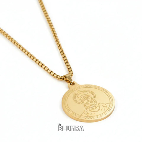 Hanuman Gold Plated Pendant Chain For Men (24 Inch)
