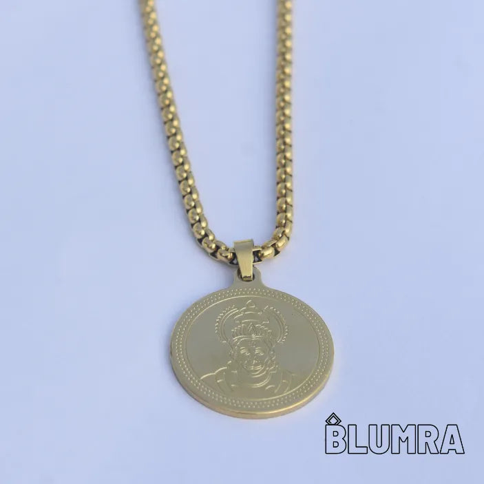 Hanuman Gold Plated Pendant Chain For Men (24 Inch)
