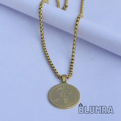 Hanuman Gold Plated Pendant Chain For Men (24 Inch)