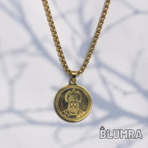 Hanuman Gold Plated Pendant Chain For Men (24 Inch)