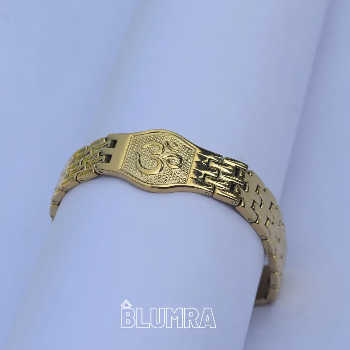 Premium Om Gold Bracelet For Men
