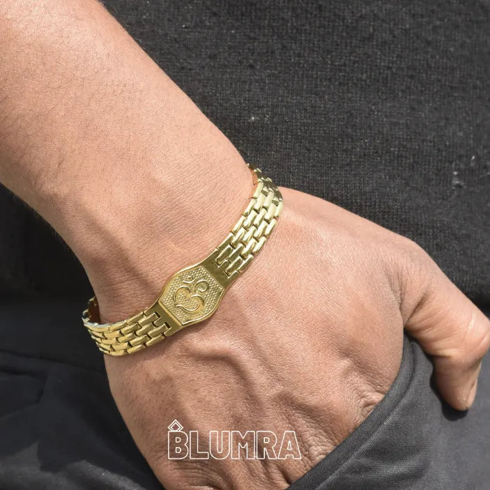 Premium Om Gold Bracelet For Men